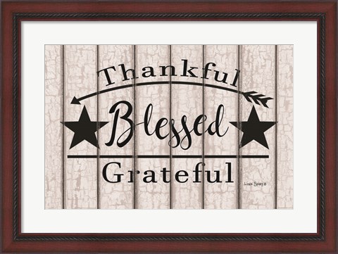Framed Blessed Thankful Grateful Print