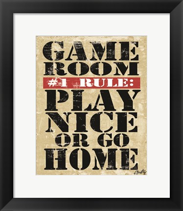 Framed Game Room #1 Rule Print