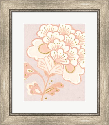 Framed Flora Chinoiserie V Textured Terra Print