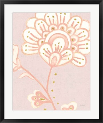 Framed Flora Chinoiserie III Textured Terra Print
