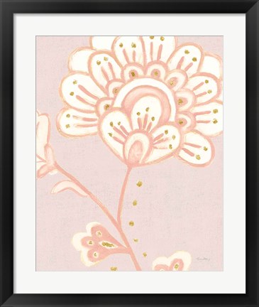 Framed Flora Chinoiserie III Textured Terra Print