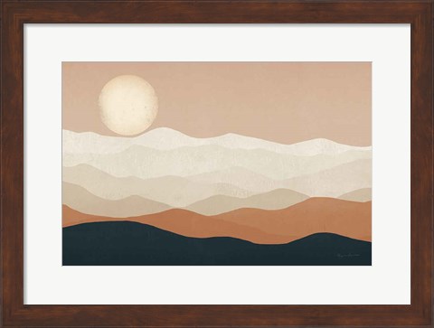 Framed Mojave Mountains and Moon Print