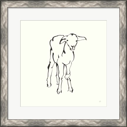 Framed Line Lamb Print