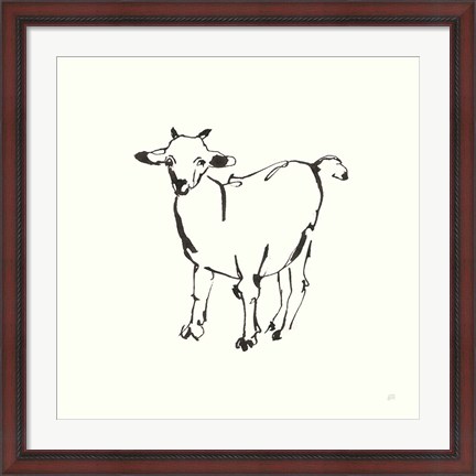 Framed Line Goat Print
