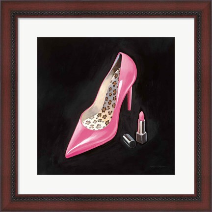 Framed Pink Shoe II Crop Print