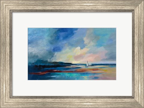 Framed Ultramarine Sea and Sky Print