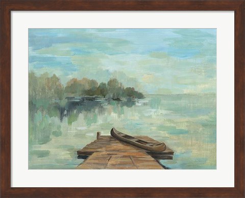 Framed Lakeside Retreat II no Wood Print