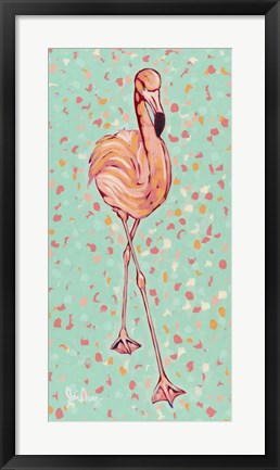 Framed Flamingo Panel II Print