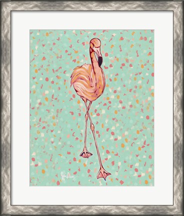 Framed Flamingo Portrait II Print