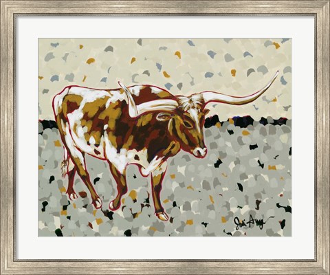 Framed Longhorn Steer Print