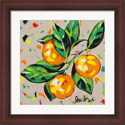 Framed Fruit Sketch Oranges Print