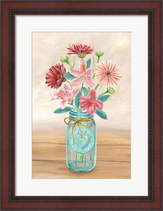 Framed Floral Jar I Print