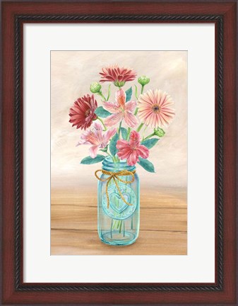 Framed Floral Jar I Print