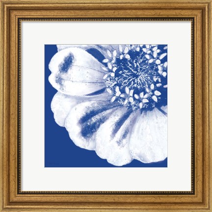 Framed Flower Pop blue II Print