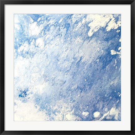 Framed Earth Blues Abstract square Print
