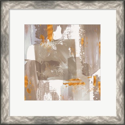 Framed Icescape Abstract Grey Gold II Print