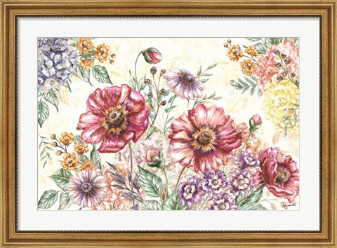 Framed Wildflower Medley Landscape Print