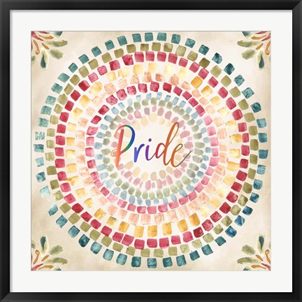 Framed Mosaic Rainbow Round IV Print