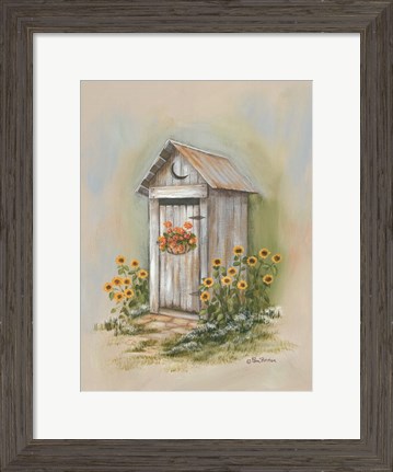 Framed Country Outhouse I Print