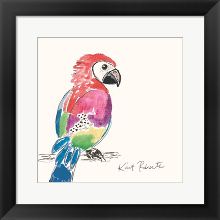Framed Preston the Parrot Print