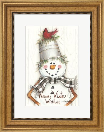 Framed Country Snowman Print