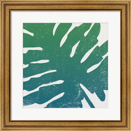 Framed Tropical Treasures IV Blue Green Print