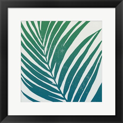 Framed Tropical Treasures III Blue Green Print