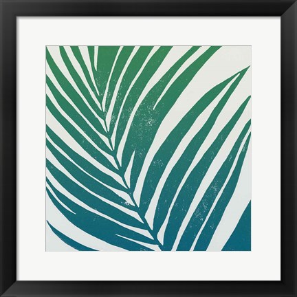 Framed Tropical Treasures III Blue Green Print