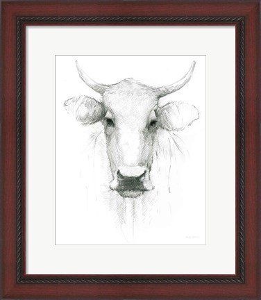 Framed Cow Sketch Print