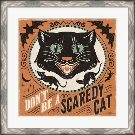 Framed Scaredy Cats III Print