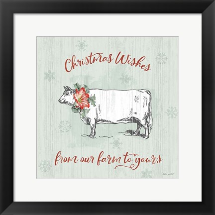 Framed Farmhouse Christmas III Print