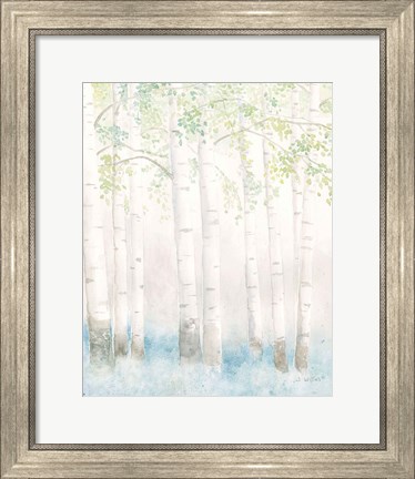 Framed Soft Birches III Print