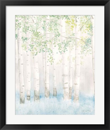 Framed Soft Birches II Print