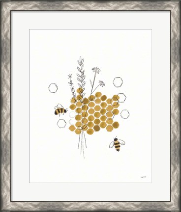 Framed Bees and Botanicals IV Print