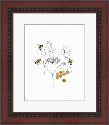 Framed Bees and Botanicals V Print