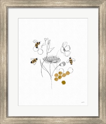 Framed Bees and Botanicals V Print