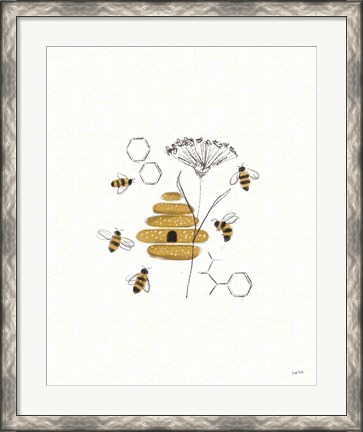 Framed Bees and Botanicals II Print