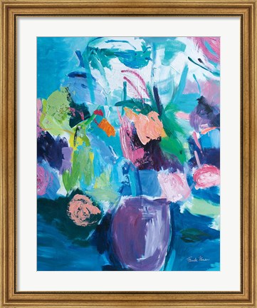 Framed Plum Floral Abstract Print