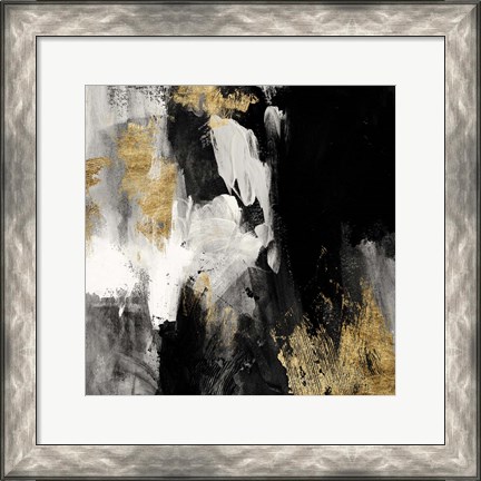 Framed Neutral Gold Collage III Print