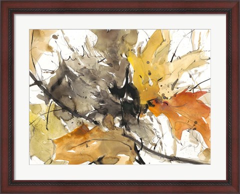 Framed Watercolor Autumn Leaves II Print