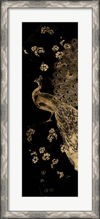 Framed Gilded Peacock Triptych I Print