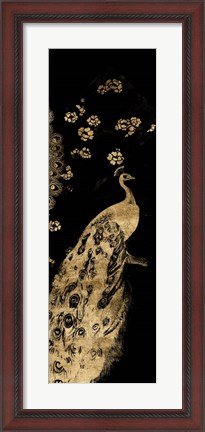 Framed Gilded Peacock Triptych III Print