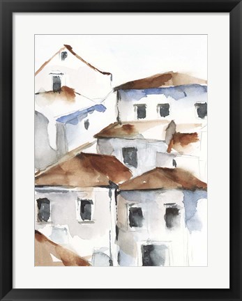 Framed White Cottages IV Print