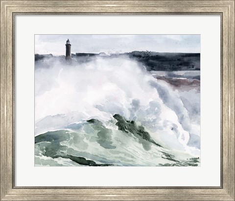 Framed Lighthouse Waves I Print