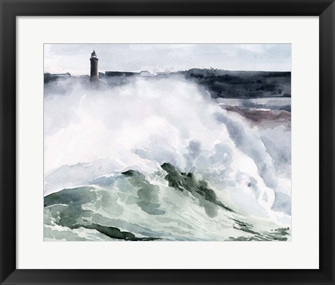 Framed Lighthouse Waves I Print
