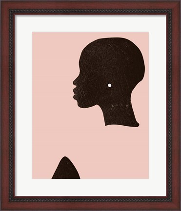 Framed Pink Silhouette I Print