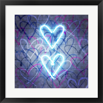 Framed Neon Heart I Print