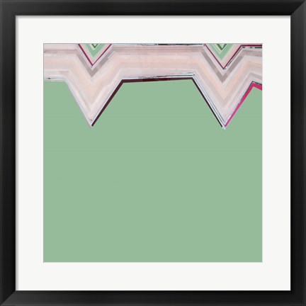 Framed Aqua Zig Zag III Print