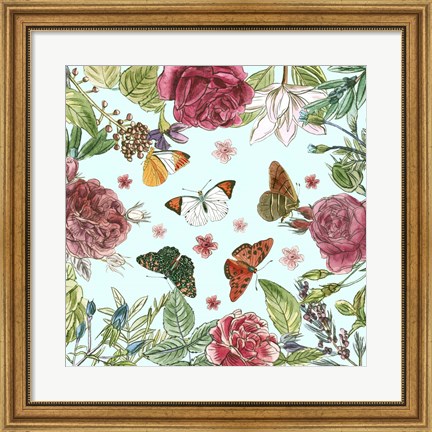 Framed Circular Butterfly I Print