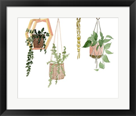 Framed Hanging Greens III Print